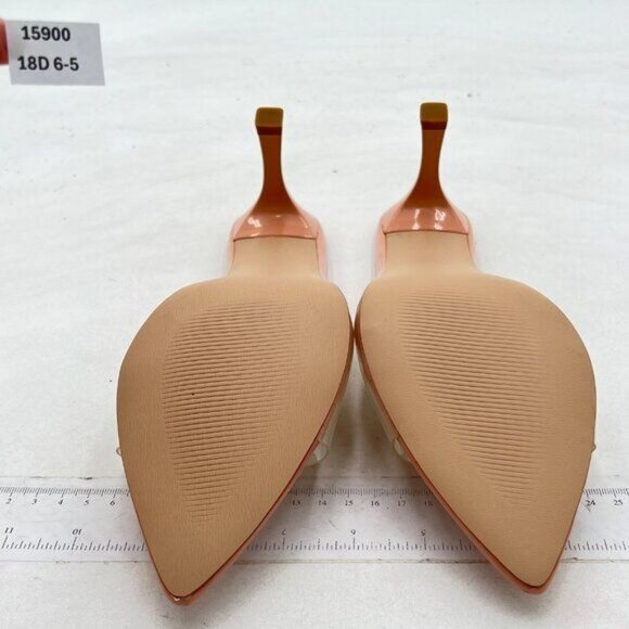 Milooey shoes Women's Comfy Kitten Heel Mules Open Pointed Toe Sandals Pink - Picture 7 of 8